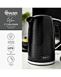 Swan SK19034BLK Wave 1.7L Textured Kettle - Black