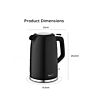 Swan SK19034BLK Wave 1.7L Textured Kettle - Black