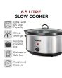 Tower T16040Y 6.5L Slow Cooker - Stainless Steel