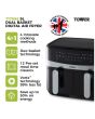 Tower T17088 Air Fryer 9LT Dual Basket - Black