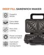 Tower T27031 900W Deep Filled Sandwich Maker - Stainless Steel
