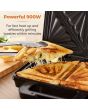 Tower T27031 900W Deep Filled Sandwich Maker - Stainless Steel