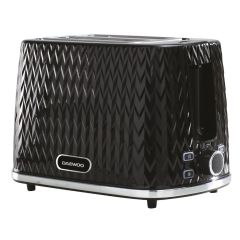 Daewoo SDA1774GE Argyle 2 Slice Toaster Black