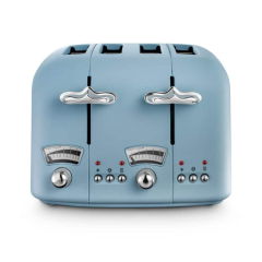 DeLonghi CT04.AZ Argento Flora 4 Slice Toaster - Azure