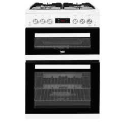 Beko KDG653W 60cm Freestanding Gas Double Oven Cooker - White