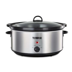 Tower T16040Y 6.5L Slow Cooker - Stainless Steel