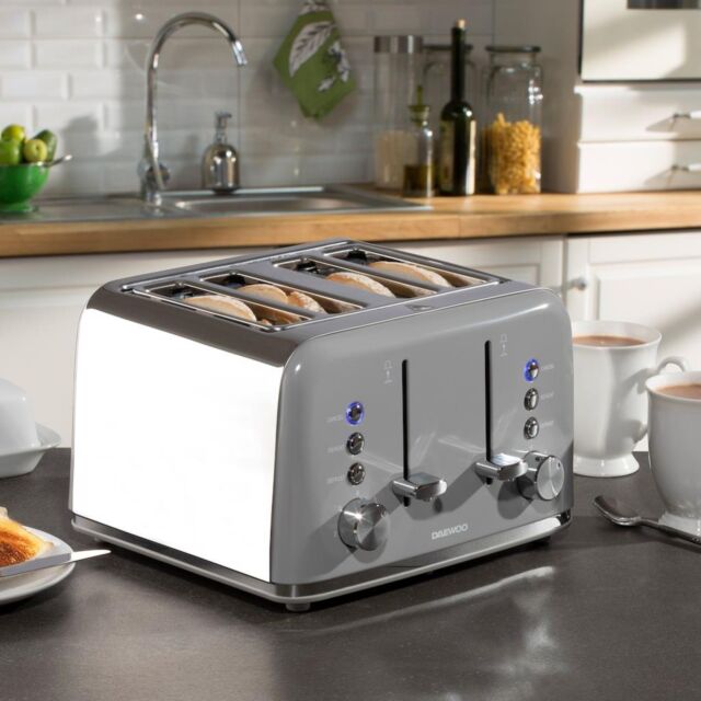 Daewoo SDA2596GE Kensington 4 Slice Toaster - Grey