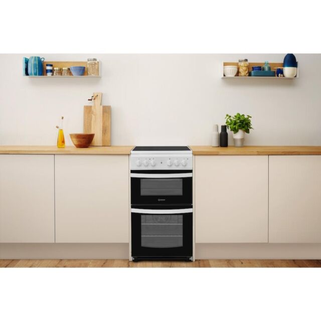 Indesit Electric freestanding double cooker: 50cm - ID5V92KMW/UK