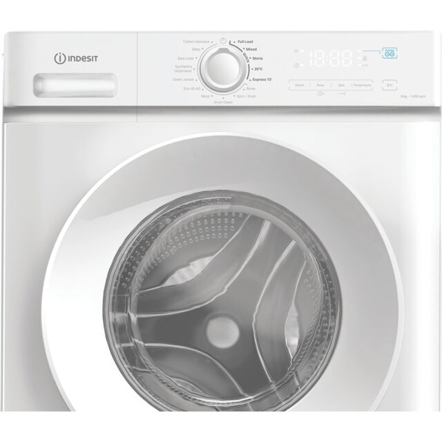 Indesit MyTime 9kg 1400rpm Washing Machine with Push&Go - White - A Rated