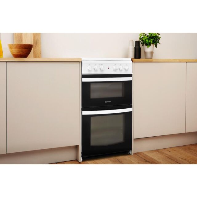 Indesit Electric freestanding double cooker: 50cm - ID5V92KMW/UK