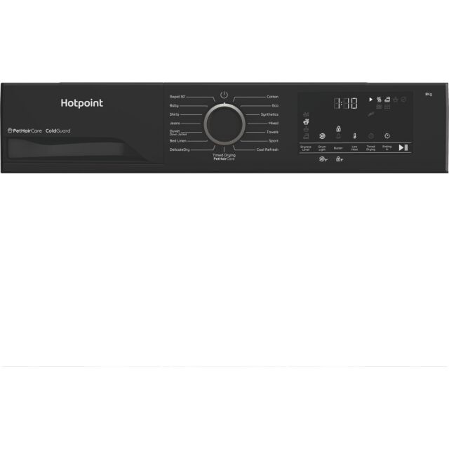 Hotpoint CHSD84MBBUK Freestanding 8kg Heat Pump Tumble Dryer with ColdGuard - Black
