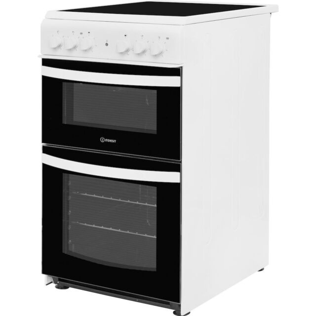 Indesit Electric freestanding double cooker: 50cm - ID5V92KMW/UK