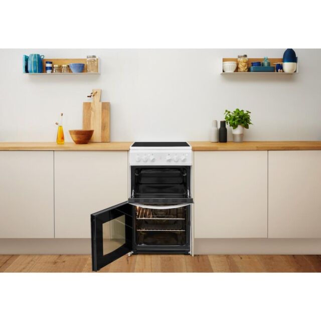 Indesit Electric freestanding double cooker: 50cm - ID5V92KMW/UK