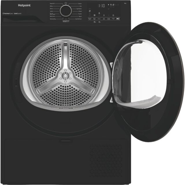 Hotpoint CHSD84MBBUK Freestanding 8kg Heat Pump Tumble Dryer with ColdGuard - Black