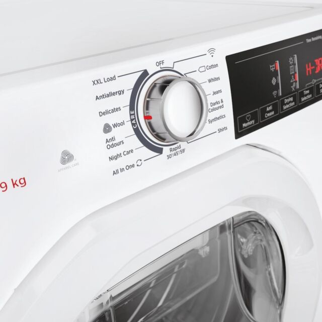 Hoover HRE C9TE-80 H-Dry 350 9kg Condenser Tumble Dryer with Aquavision - B Energy Rated - White
