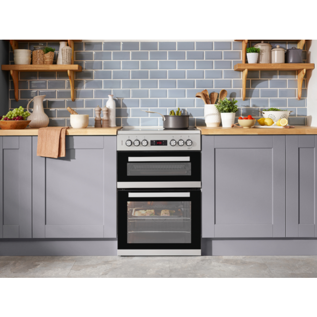Beko KDC653S 60cm Double Oven Electric Cooker - Silver