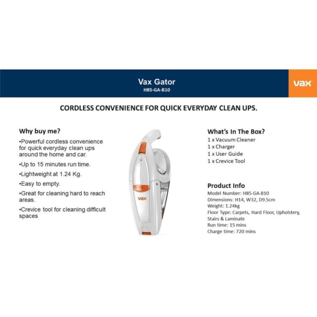 Vax Gator 10.8V Handheld Vacuum Cleaner