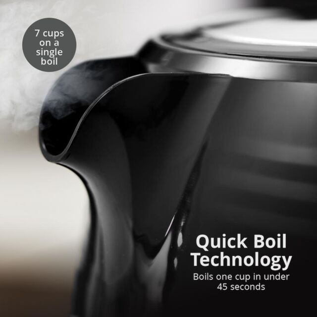 Swan SK19034BLK Wave 1.7L Textured Kettle - Black