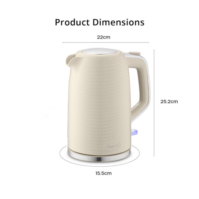 Swan SK19034CRM Wave 1.7L Textured Kettle - Cream