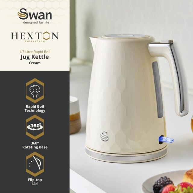 Swan SK19038CRM Hexton 1.7L Jug Kettle - Cream