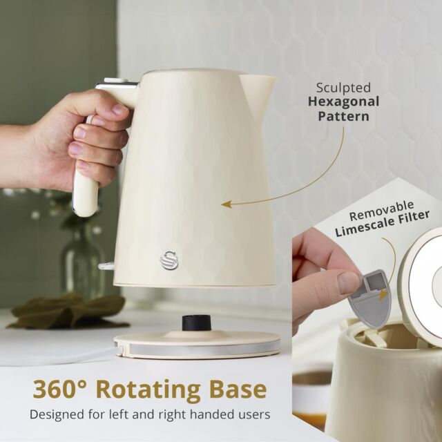 Swan SK19038CRM Hexton 1.7L Jug Kettle - Cream