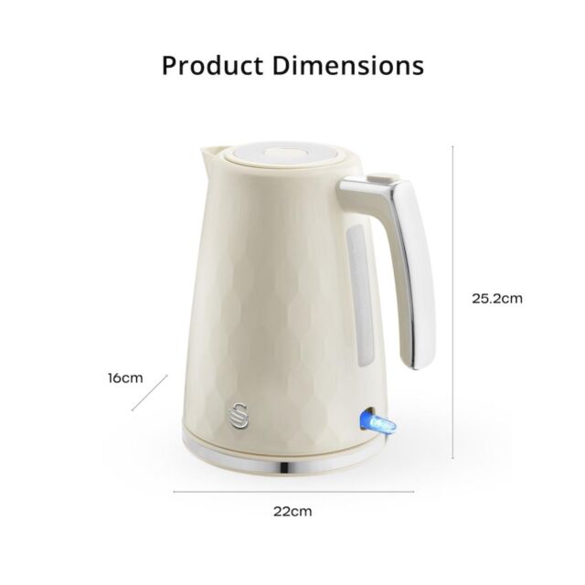 Swan SK19038CRM Hexton 1.7L Jug Kettle - Cream