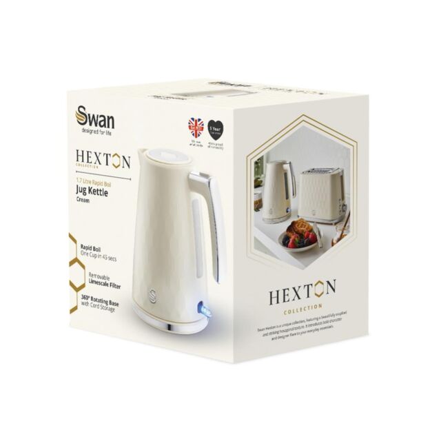 Swan SK19038CRM Hexton 1.7L Jug Kettle - Cream