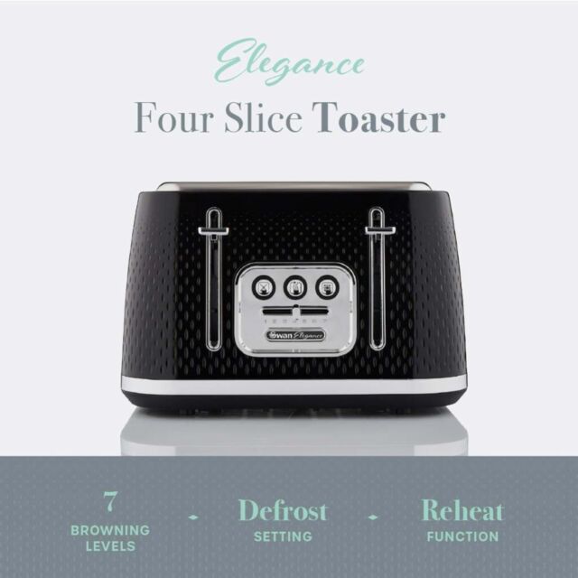 Swan ST19025BLK Elegance 4 Slice Toaster