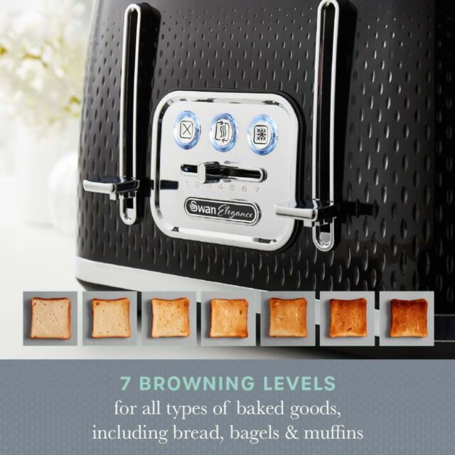 Swan ST19025BLK Elegance 4 Slice Toaster