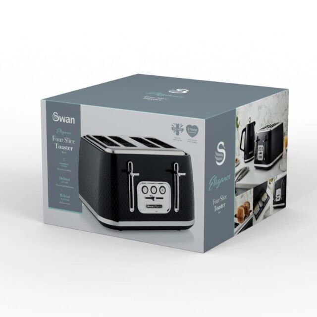 Swan ST19025BLK Elegance 4 Slice Toaster
