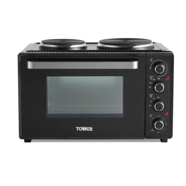 Tower T14044 32 Litre Mini Oven with Hot Plates - Black
