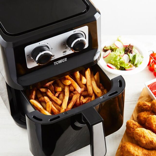 Tower T17090 Vortx 5L Manual Single Basket Air Fryer - Black