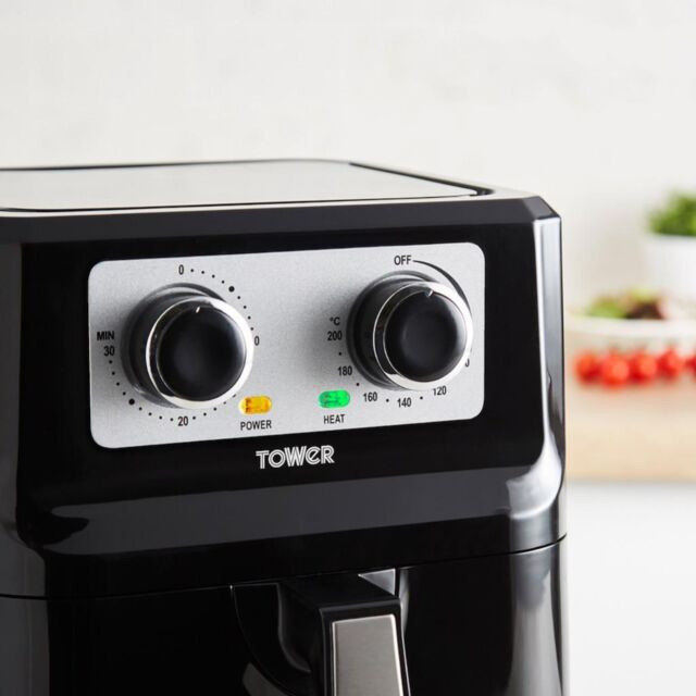Tower T17090 Vortx 5L Manual Single Basket Air Fryer - Black