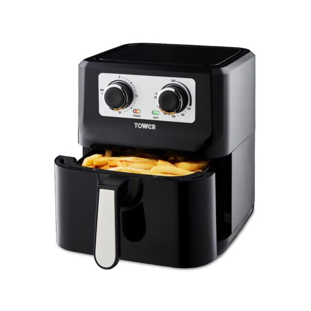 Tower T17090 Vortx 5L Manual Single Basket Air Fryer - Black